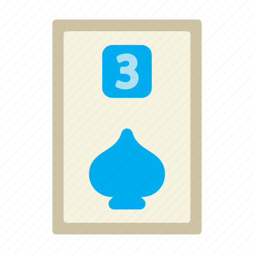 Three of spades, poker card, poker, card game, playing cards, gambling, game icon - Download on Iconfinder
