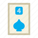 four of spades, poker card, poker, card game, playing cards, gambling, game, gaming