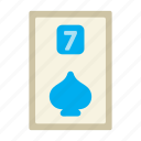 seven of spades, poker card, poker, card game, playing cards, gambling, game, gaming