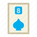 eight of spades, poker card, poker, card game, playing cards, gambling, game, gaming