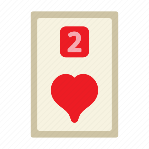 Two of hearts, poker card, poker, card game, playing cards, gambling, game icon - Download on Iconfinder