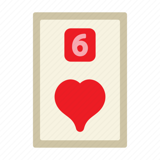 Six of hearts, poker card, poker, card game, playing cards, gambling, game icon - Download on Iconfinder