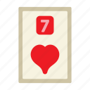 seven of hearts, poker card, poker, card game, playing cards, gambling, game, gaming