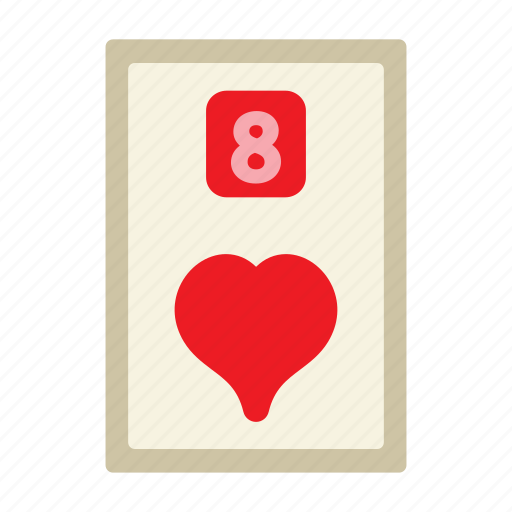Eight of hearts, poker card, poker, card game, playing cards, gambling, game icon - Download on Iconfinder