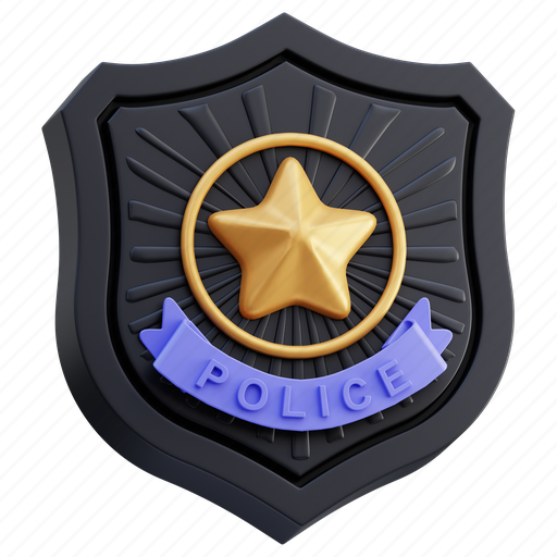 Police, badge, security, crime, officer, medal, soldier 3D illustration - Download on Iconfinder