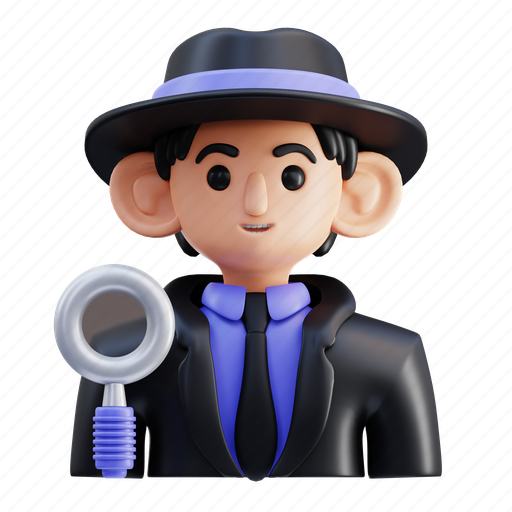 Police, investigator, security, crime, secret agent, officer, cop 3D illustration - Download on Iconfinder