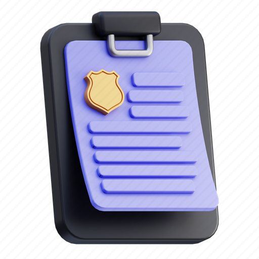 Police, report 3D illustration - Download on Iconfinder