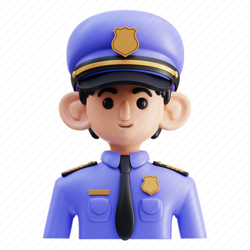 Police, officer, security, crime, man, car, cop 3D illustration - Download on Iconfinder
