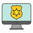 emblem, police, policeman, screen