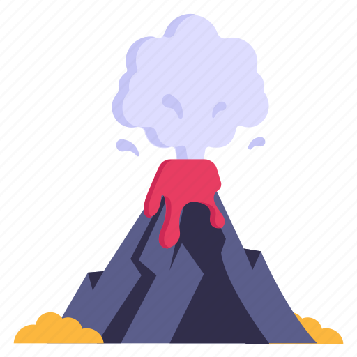 Eruption, volcano, smoke eruption, lava, volcanic pollution icon - Download on Iconfinder