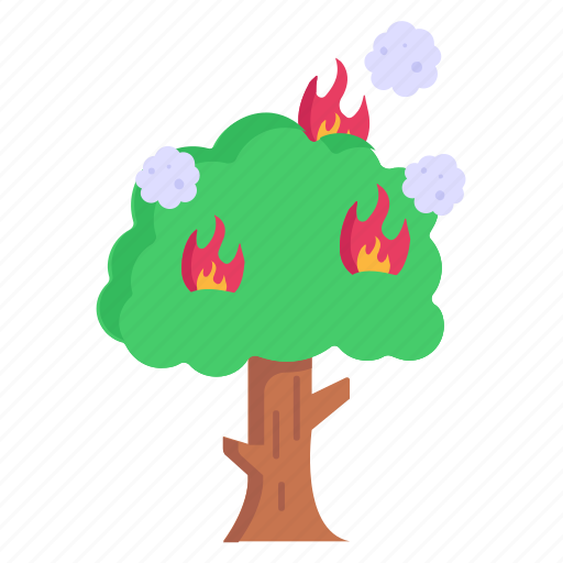 Burn tree, forest fire, disaster, wildfire, fire pollution icon - Download on Iconfinder
