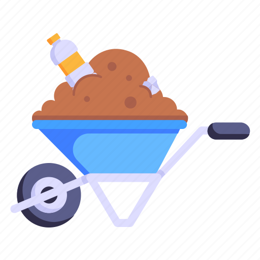 Mud cart, mulch cart, waste cart, handcart, pushcart icon - Download on Iconfinder