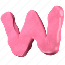letter, w, capital letter, alphabet, polymer clay, clay, 3d