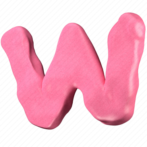 Letter, w, capital letter, alphabet, polymer clay, clay, 3d icon - Download on Iconfinder