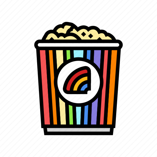 Sweet, rainbow, popcorn, food, corn, pop icon - Download on Iconfinder