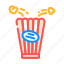 bucket, popcorn, red, white, food, snack 