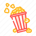 bucket, popcorn, striped, box, food, snack