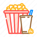 popcorn, soda, drink, food, snack, cinema
