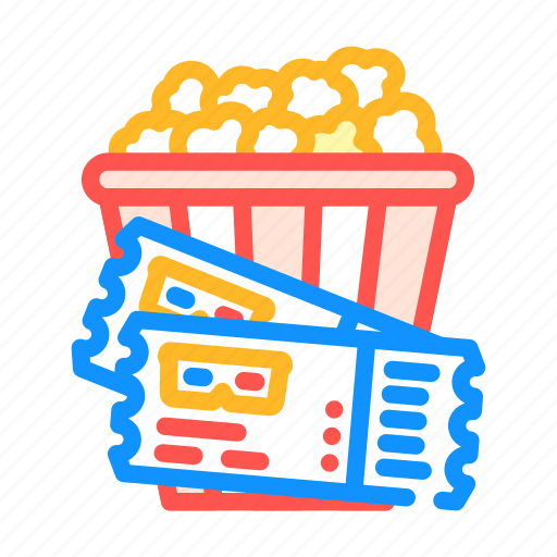 Popcorn, tickets, cinema, food, snack, movie icon - Download on Iconfinder