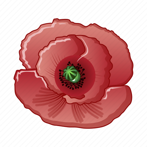 Cartoon, floral, flower, natural, opium, poppy, red icon - Download on Iconfinder
