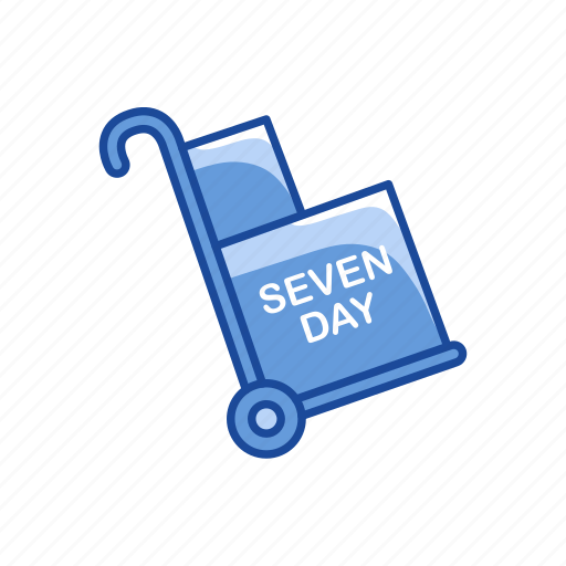 Cart, push cart, dolly, seven day shipping icon - Download on Iconfinder