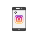instagram logo, mobile, phone, social media
