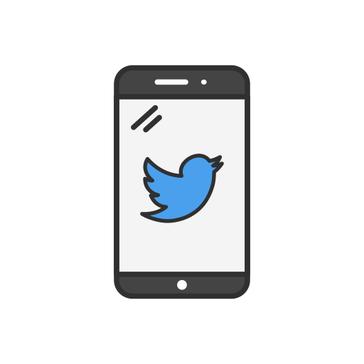 Mobile, phone, twitter, twitter logo icon - Free download