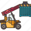 forklift, container, crane, truck, industrial 