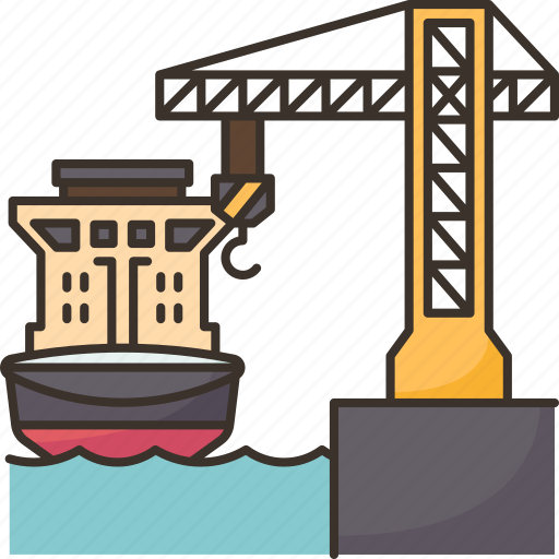 Harbor, ship, port, export, crane icon - Download on Iconfinder