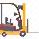 forklift, tractor, warehouse, load, cargo