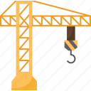 crane, machinery, hook, load, industry