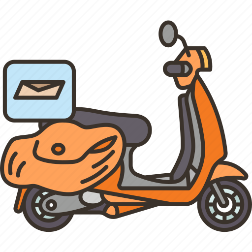 Scooter, motorcycle, delivery, postman, vehicle icon - Download on Iconfinder
