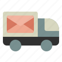 truck, delivery, mail, letter, postal, service, transport, transportation
