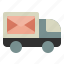 truck, delivery, mail, letter, postal, service, transport, transportation 