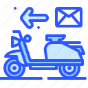 scooter, job, profession, mail