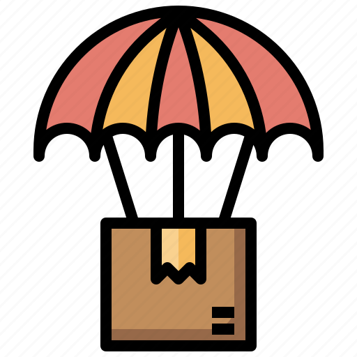 Parachute, package, supply, box, delivery icon - Download on Iconfinder