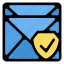 protection, mail, secure, envelope, check mark 