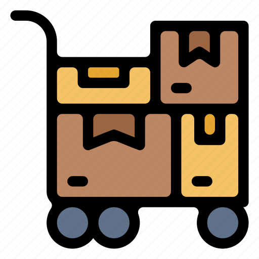 Trolley, logistic, package, boxes, cart icon - Download on Iconfinder
