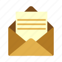 open, brown, envelope, illustration, mail, message, folder