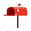 red, mail, box, illustration, delivery, message, post 