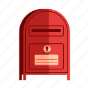 red, post, box, illustration