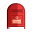 red, post, box, illustration 