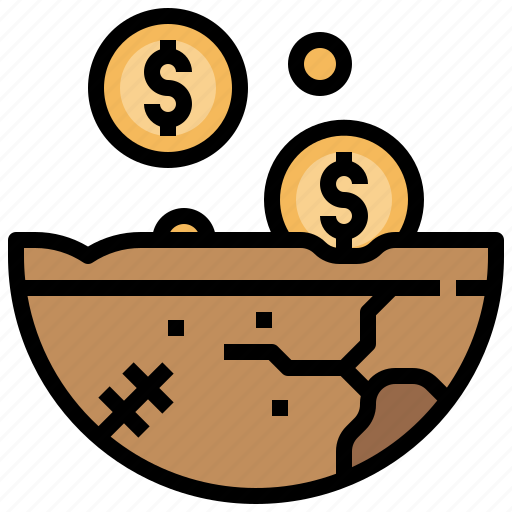 Beggar, bowl, dollar, poverty, starvation icon - Download on Iconfinder