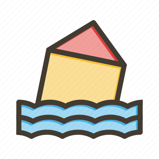 Flood, disaster, water, rain, house icon - Download on Iconfinder