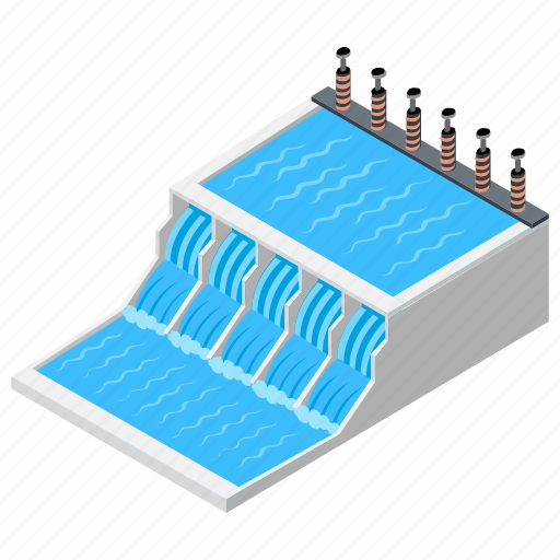 Dam, hydroelectric power, hydropower plant, power plant, water dam icon - Download on Iconfinder