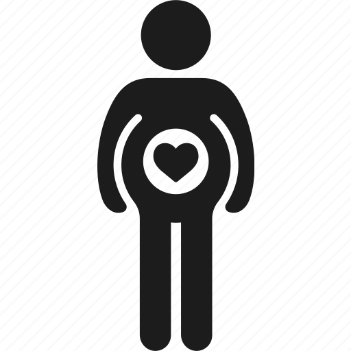 Man, pregnant, gender heutral, unisex, transgender, heart, pregnancy icon - Download on Iconfinder