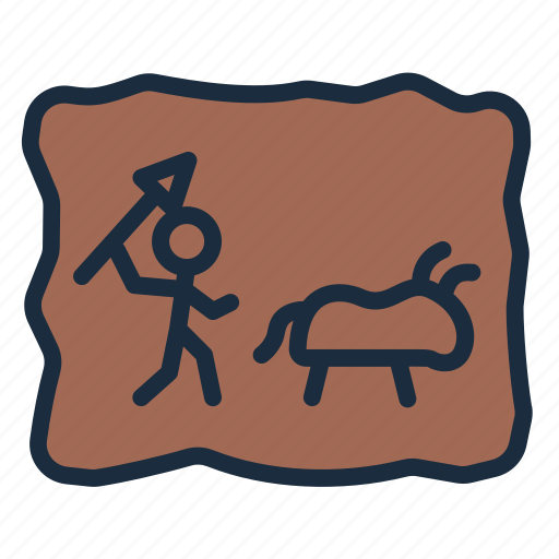 Art, rock, painting, primitive, prehistoric, culture, cave art icon - Download on Iconfinder