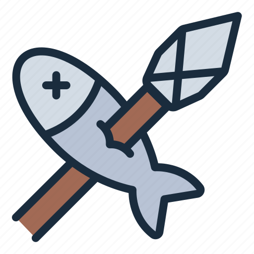 Fish, spear, hunting, primitive, prehistoric, fishing, weapon icon - Download on Iconfinder