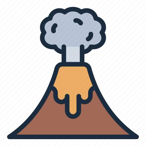 Volcano, mountain, eruption, lava, nature, landscape, danger icon - Download on Iconfinder