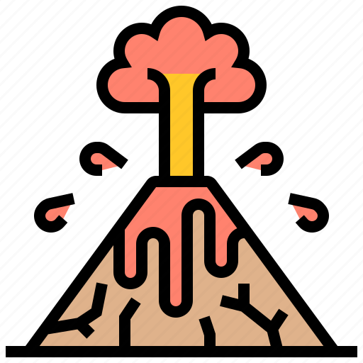 Crater, eruption, lava, mountain, volcano icon - Download on Iconfinder